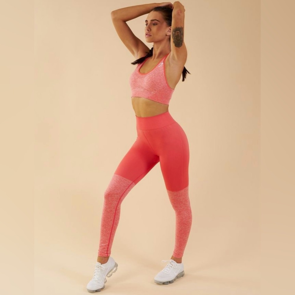 Gymshark Peach Two-Tone Marl Leggings